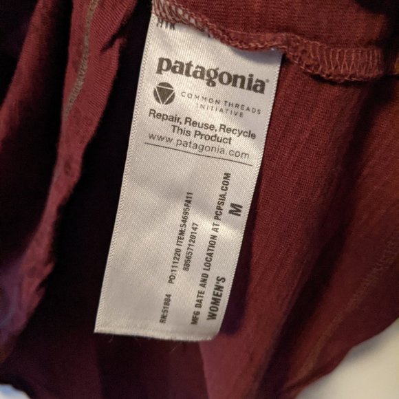 Patagonia Organic Cotton/Tencel Blend Long Sleeve Patterned T-Shirt - Picture 5 of 5